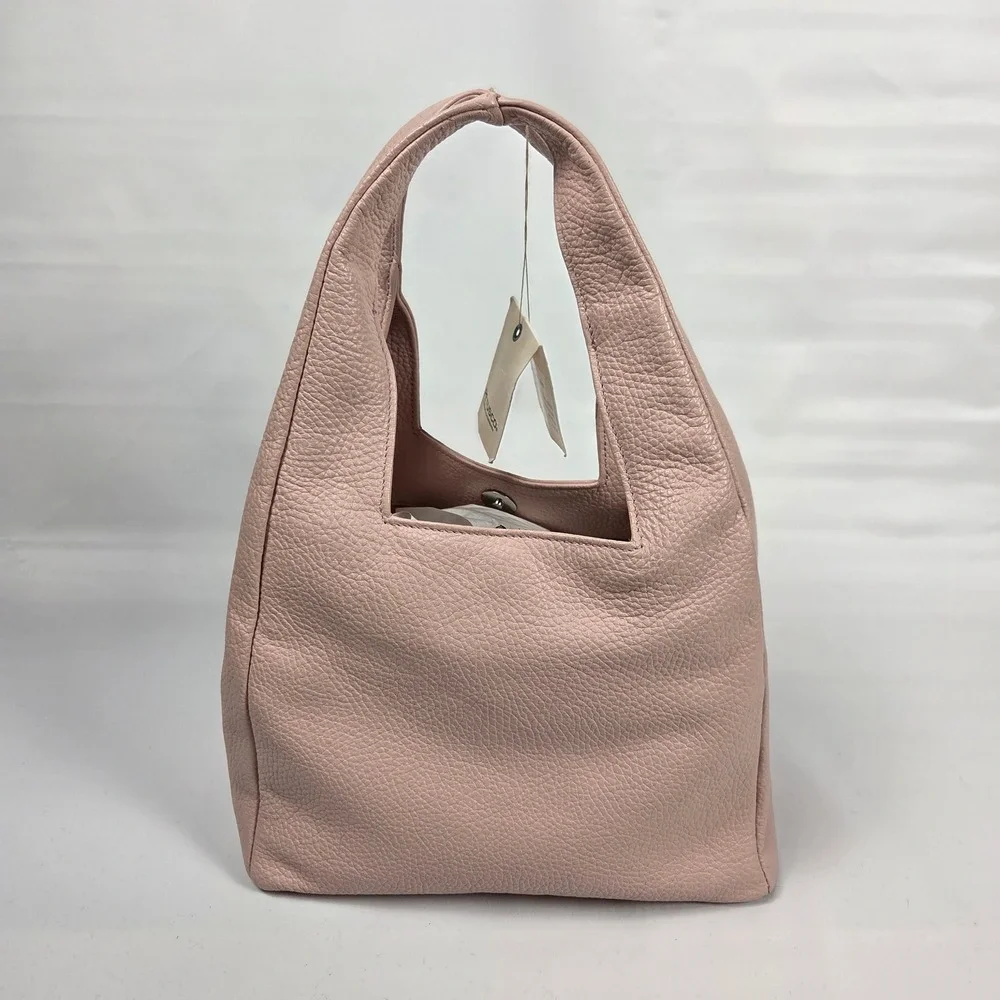 Petusco Pink Pebbled Leather Hobo Bag Handbag Purse NWT Small Medium Tote Spain